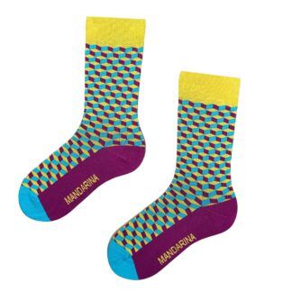 Square 3D Yellow Blue - L